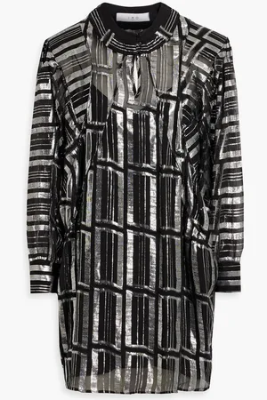 IRO Cat metallic fil coupé silk-blend chiffon mini dress - Metallic