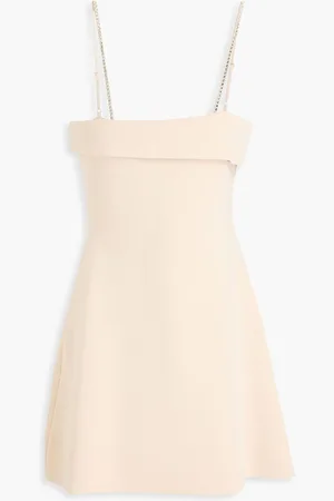RACHEL GILBERT Crystal-embellished stretch-knit mini dress - White