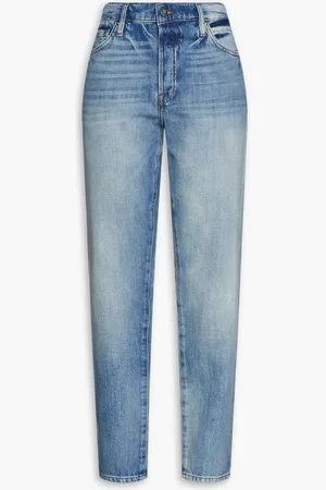 Frame Le Slouch distressed straight-leg jeans - Blue