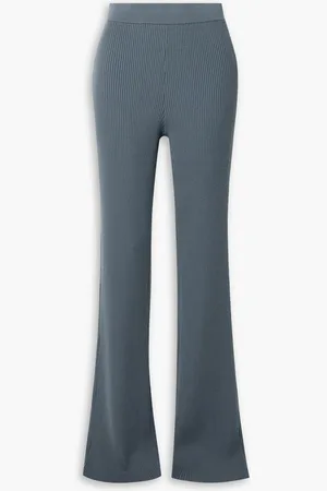 AKRIS Ribbed stretch-wool bootcut pants - Gray