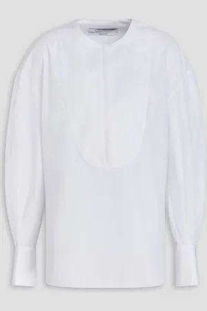 Another Tomorrow Cotton-poplin blouse