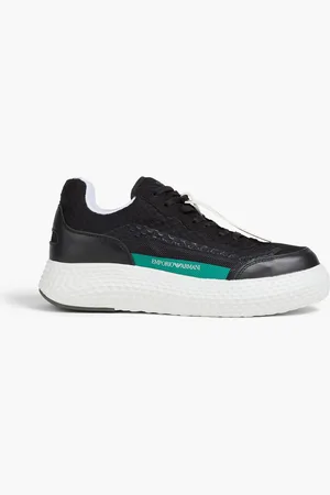 Emporio Armani Mesh and leather sneakers