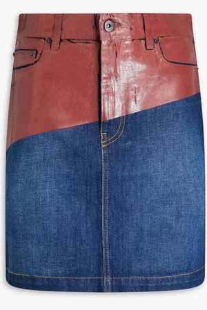 J.W.Anderson Two-tone coated denim mini skirt - Blue