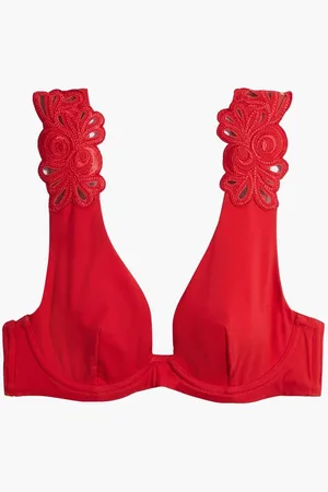 Agent Provocateur Cilla mesh-trimmed broderie anglaise underwired bikini top