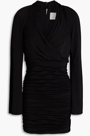 Cinq A Sept Tiffy wrap-effect ruched jersey mini dress
