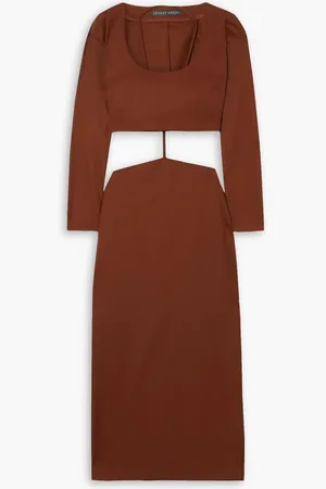Zeynep Arcay Cutout stretch-wool midi dress