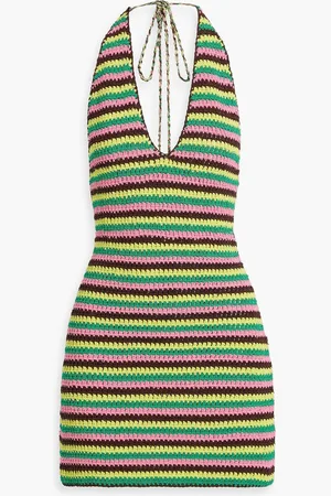 Frame Julia Sarr-Jamois crocheted cotton-blend halterneck mini dress