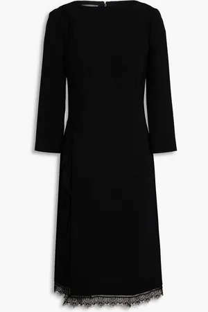 Alberta Ferretti Lace-trimmed crepe dress