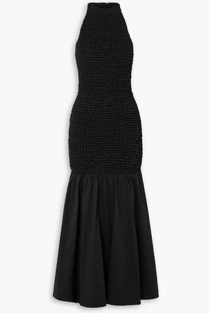 Staud Kiera smocked stretch cotton-poplin maxi dress