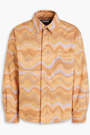 Jacquemus Boulanger embroidered printed cotton-poplin overshirt - Neutral