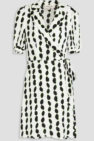 Diane von Furstenberg Gemita printed crepe mini wrap dress