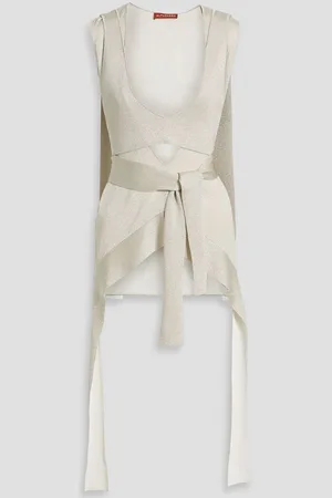Altuzarra Layered metallic knitted top - White