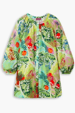 Staud Vincent printed linen tunic