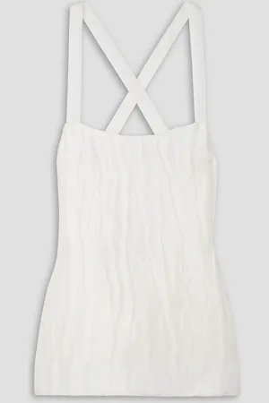Khaite Axell ribbed cloqué tank - White