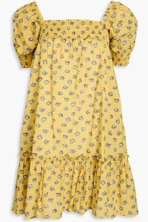 Tory Burch Ruffled floral-print cotton-mousseline mini dress