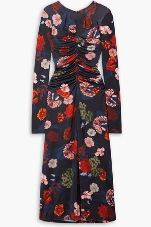 Cara Cara Maisy ruched floral-print cotton-jersey midi dress