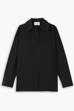Sleeper Off The Duty piped crepe pajama shirt