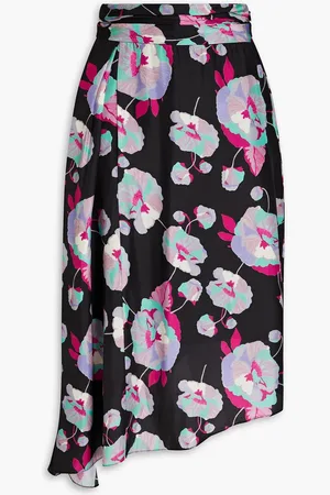 Isabel Marant Javenia asymmetric floral-print silk midi skirt