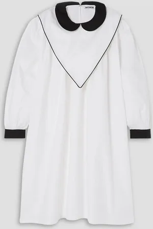 BATSHEVA Penelope embellished cotton-poplin mini dress