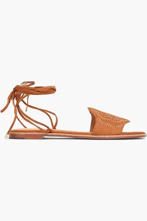 Maje Studded suede sandals - Brown
