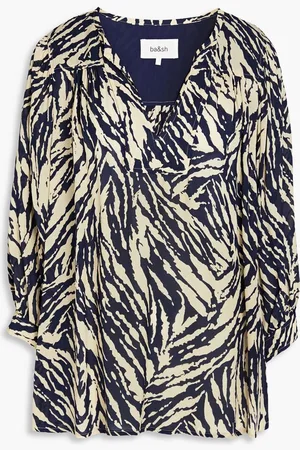 Bash Printed crepe de chine blouse - Blue