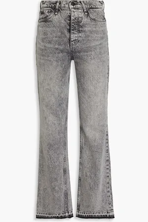 RAG&BONE Harley acid-wash high-rise straight-leg jeans - Gray