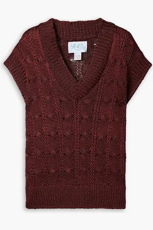 Calle Del Mar Cable-knit vest - Burgundy