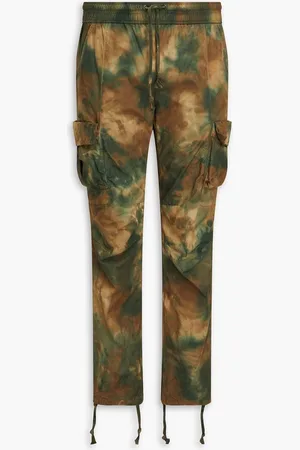 JOHN ELLIOTT Tapered tie-dyed cotton cargo pants - Green