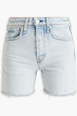 RAG&BONE Maya distressed denim shorts - Blue