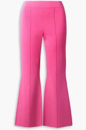 ADAM LIPPES Pintucked recycled stretch-knit flared pants