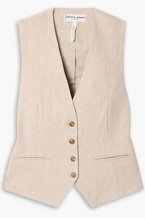 APIECE APART Cecila linen and cotton-blend vest - Neutral