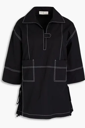Tory Burch Lace-up cotton-poplin top