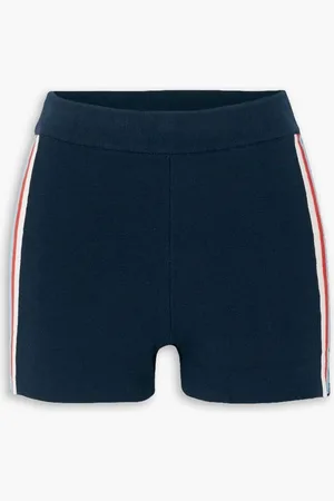 The Upside Pacific Speechless striped stretch cotton-blend shorts - Blue