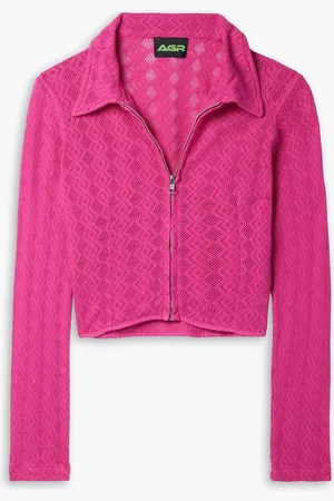 AGR Pointelle-knit cotton top - Pink