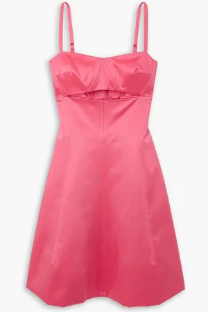 Patou Cutout cotton-blend satin mini dress