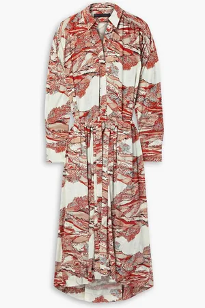 Proenza Schouler Printed crepe maxi shirt dress