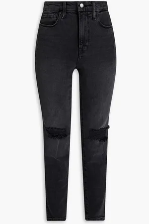 GOOD AMERICAN Good Classic distressed high-rise skinny jeans