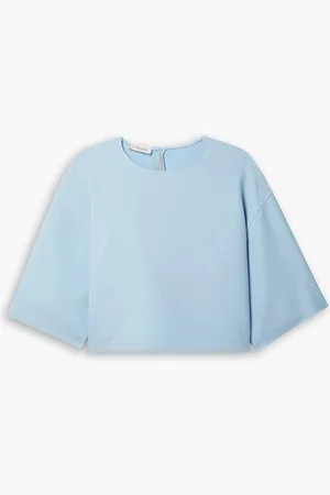 Lafayette 148 Cropped cady top - Blue