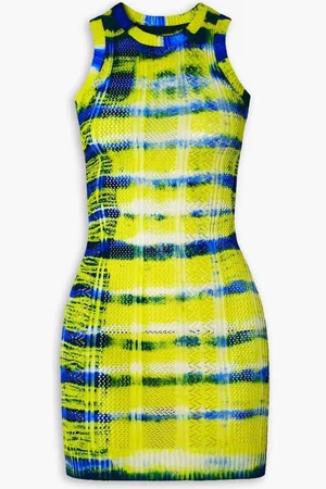 AGR Tie-dyed pointelle-knit mini dress