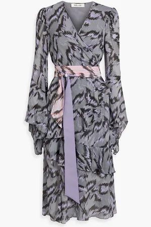 Diane von Furstenberg Desma wrap-effect printed chiffon midi dress