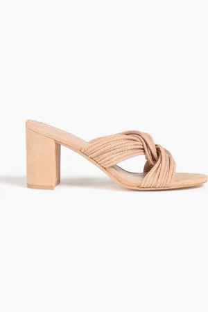 Stuart Weitzman Twist Block 75 suede mules