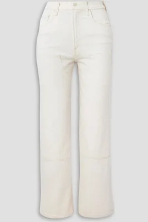 Mother The Bees Knees Rambler Zip cropped high-rise wide-leg jeans - White