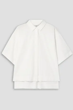 CO Tton-blend poplin shirt