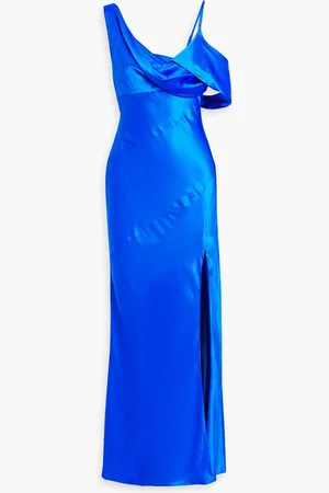 Nicholas Draped silk-satin gown - Blue