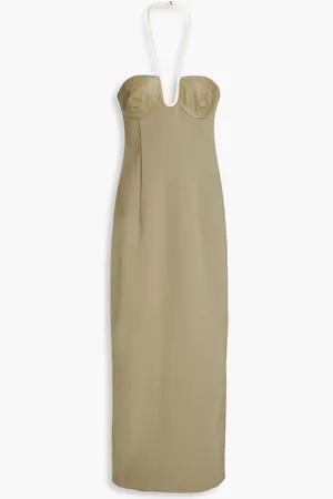 Paris Georgia Nassia crepe halterneck midi dress - Green