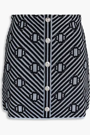 Maje Metallic jacquard-knit mini skirt