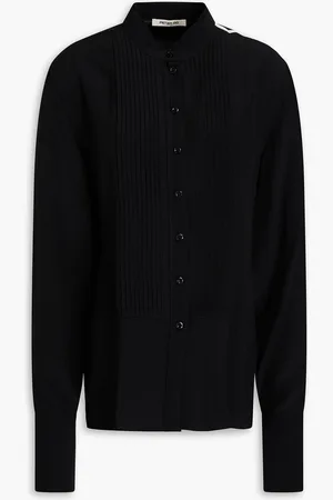 Peter Do Pintucked silk crepe de chine shirt