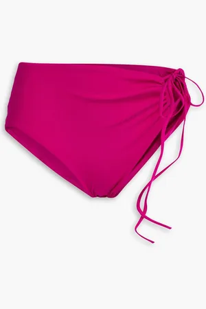 CHRISTOPHER ESBER Ruched cutout high-rise bikini briefs - Purple