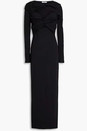 Anna Quan Cutout twisted ribbed stretch-cotton jersey midi dress