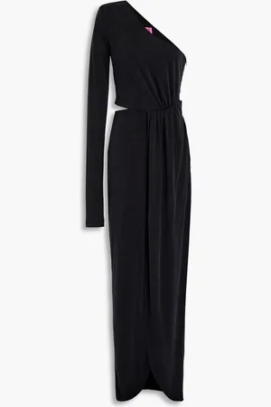 GAUGE81 One-shoulder cutout stretch-cupro maxi dress